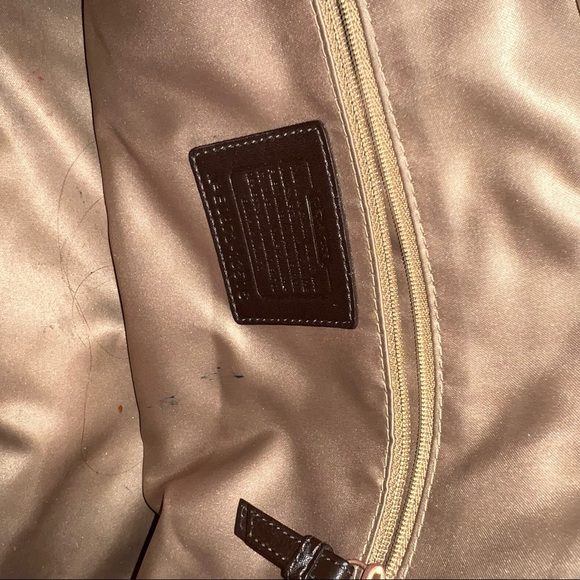 Coach brown leather and classic c print pocketbook - Picture 9 of 10